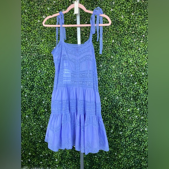 Z Zimmermann COCO LACE-TRIMMED COTTON-VOILE DRESS IN Jacaranda BLUE - Picture 6 of 11